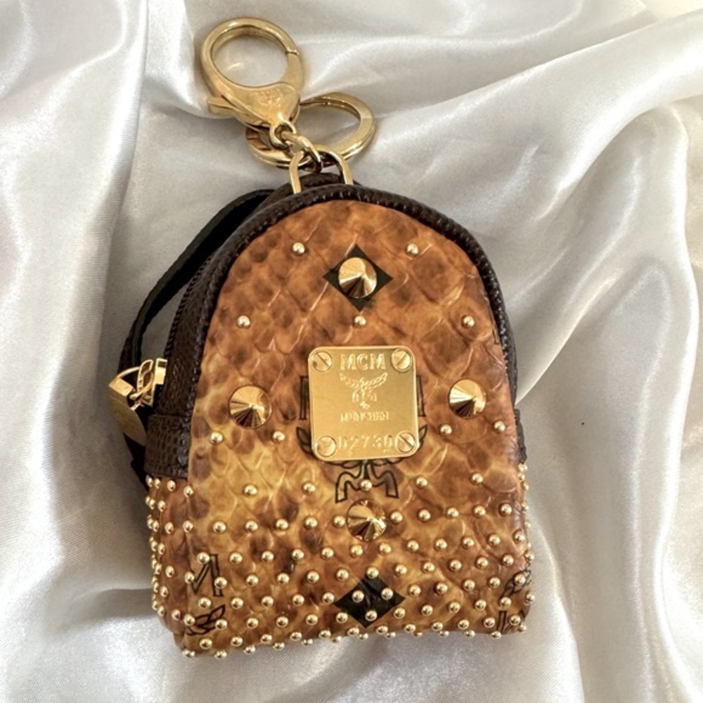 MCM Studded Backpack Bag & Key Charm